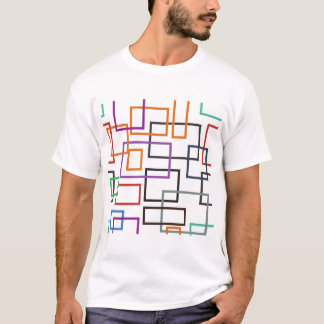 Camiseta Estilo de Memphis com Design Geométrico de Cor
