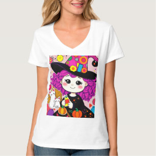 Camiseta Estilo de Mestiça Bela Bruxa Correspondente ao Hal