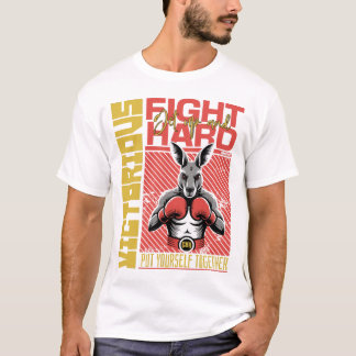 Camiseta Estilo de Moda Lutador de Boxe Canguru Arte Design