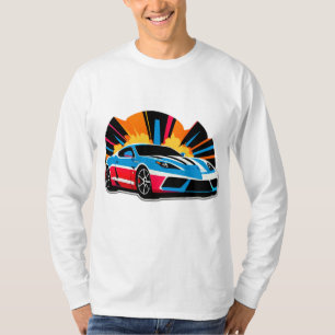 Camiseta Estilo de Movimento de Velocidade de Carro de Corr