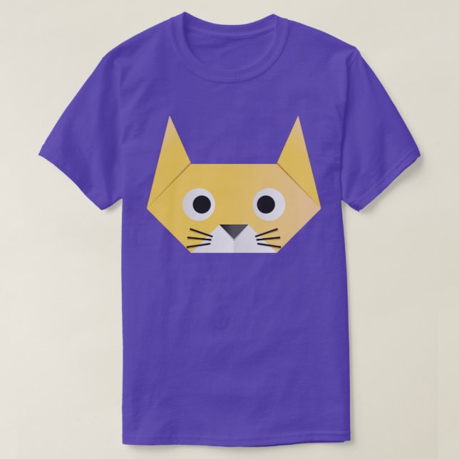 Camiseta Estilo de Origami Engraçado de Gato (Frente do Design)