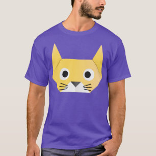 Camiseta Estilo de Origami Engraçado de Gato