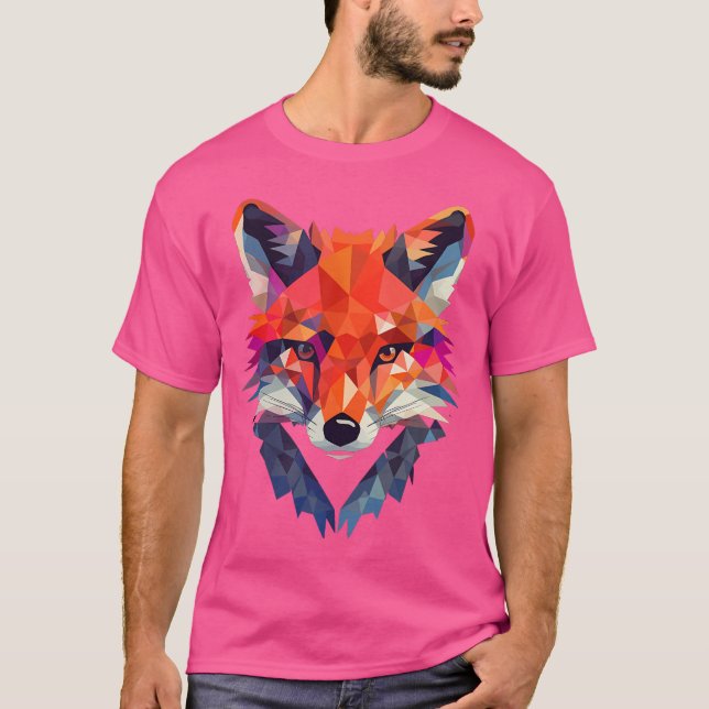 Camiseta Estilo de Origami Geometria Fox (Frente)