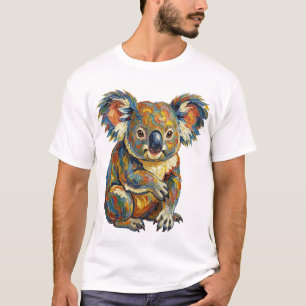Camiseta Estilo de pintura a óleo vibrante Koala Impasto co
