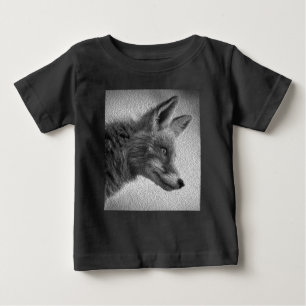 CAMISETA ESTILO DE PINTURA DE FOX PRETO E BRANCO