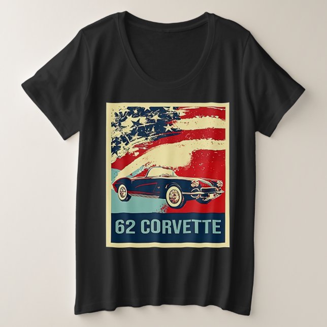 Camiseta Estilo de Pop de Arte Corvette C1 1962  (Frente do Design)