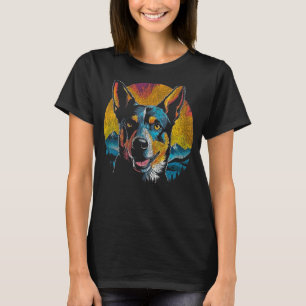 Camiseta Estilo de Pop de Arte para Pastor Australiano Ador