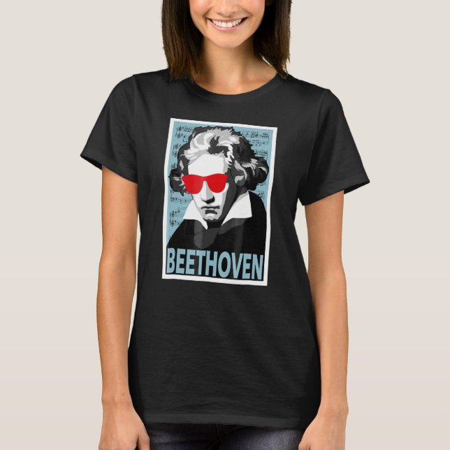 Camiseta Estilo de Poster Ludwig Van Beethoven Gráfico (Frente)