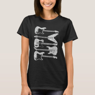 Camiseta Estilo De Retorno De Violão Para Guitarrista