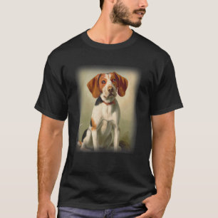 Camiseta Estilo de Retrato Americano Foxhound Vintage