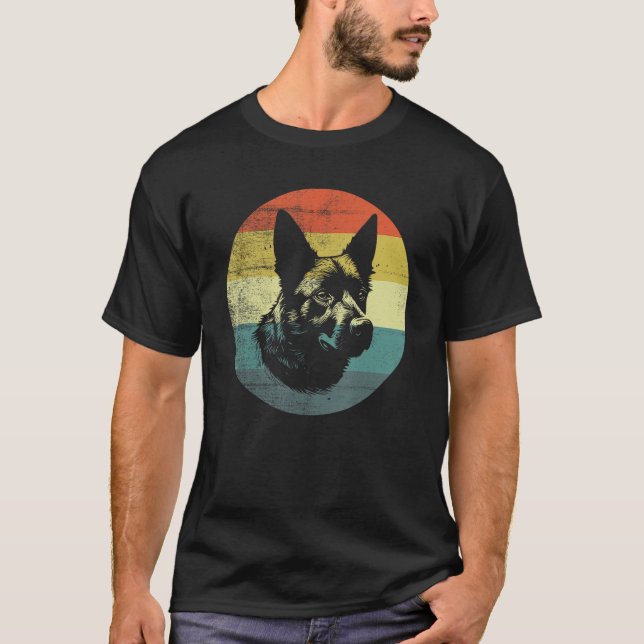 Camiseta Estilo de Retro - Cão de Bovinos Australiano (Frente)