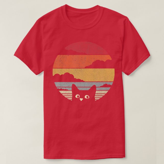 Camiseta Estilo de Retro Cat  (Frente do Design)