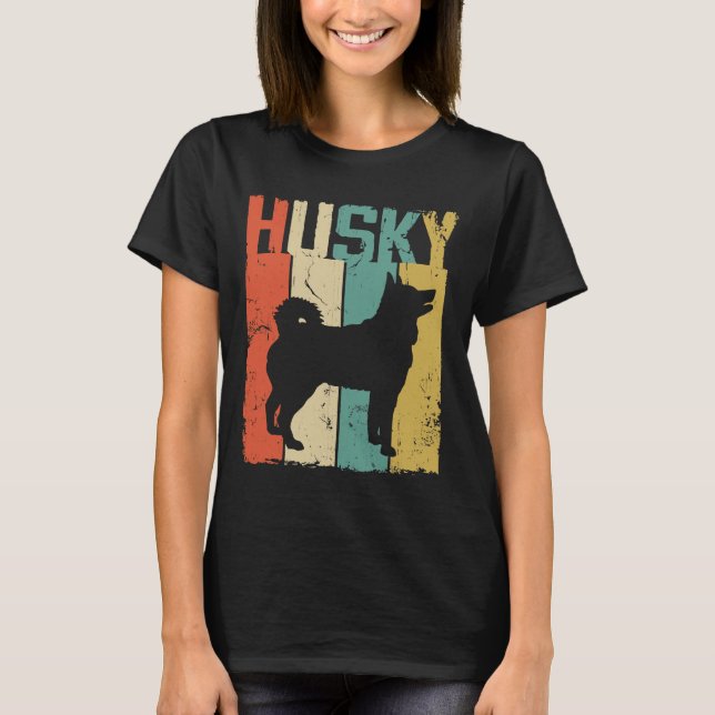 Camiseta Estilo de Retro da Imagem do Cão rouco (Frente)