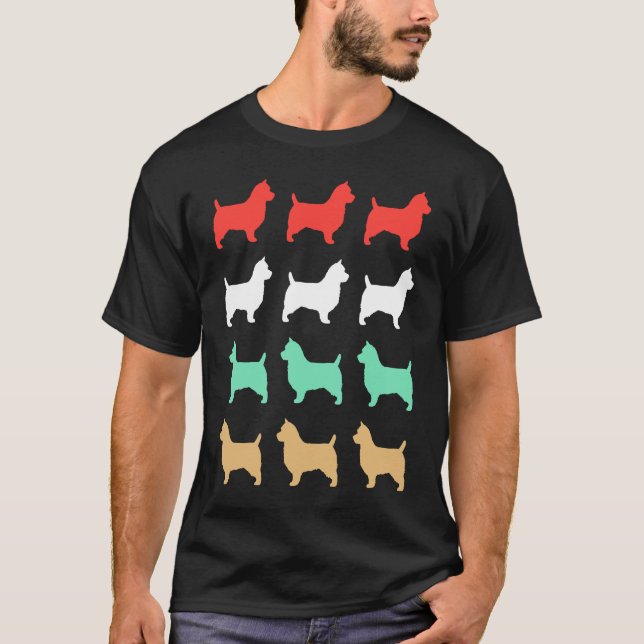 Camiseta Estilo de Retrô de Cachorro Terrier Australiano (Frente)