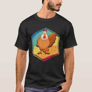 Camiseta Estilo de Retro de Galinha