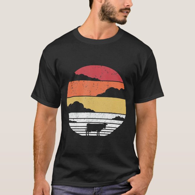Camiseta Estilo de Retro de Vaca (Frente)
