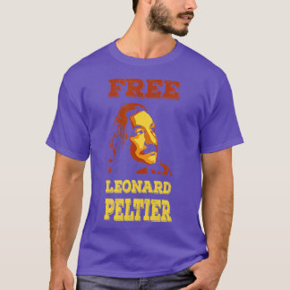 Camiseta Estilo de retrô de vintagem do LEONARD PELTIER GRA