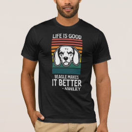 Camiseta Estilo de Retrô do Beagle Vinteado