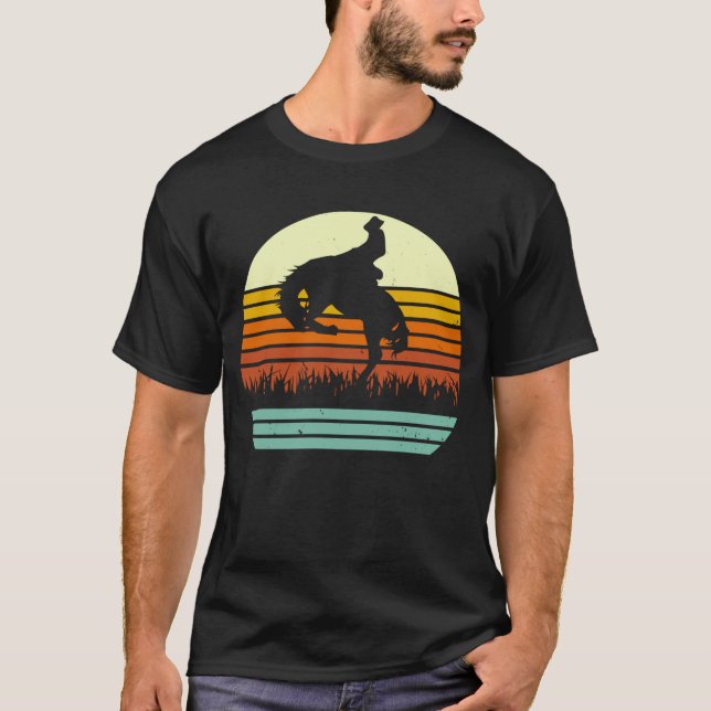 Camiseta Estilo de Retrô do Cavalo de Corte (Frente)