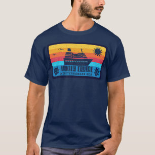 Camiseta Estilo de Retro do Mar Mediterrâneo do Cruzeiro Fa