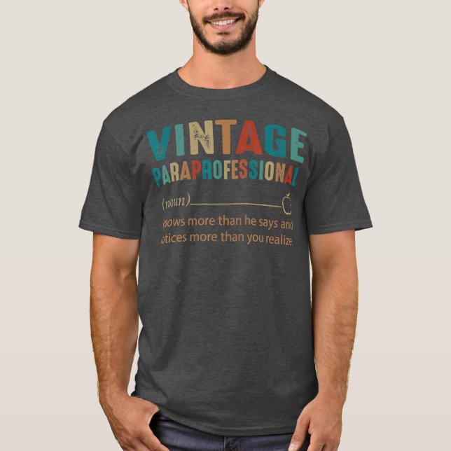 Camiseta Estilo de Retro do Novo Assistente Paraprofissiona (Frente)