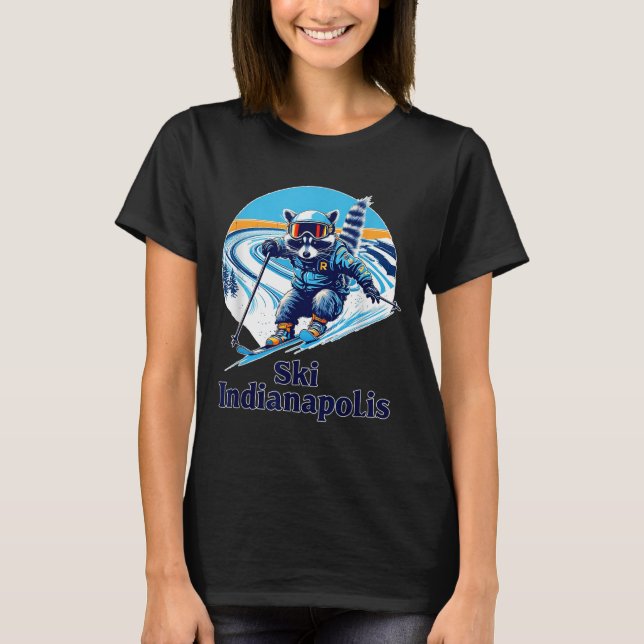 Camiseta Estilo De Retro Estilo Raccoon Em Indianápolis Ind (Frente)