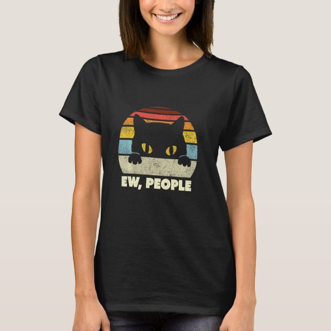 Camiseta Estilo de Retro Ow Pessoas Engraçado Cat (Frente)