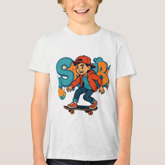 Camiseta Estilo de Rua do Garoto Skatista – Cartoon de Graf