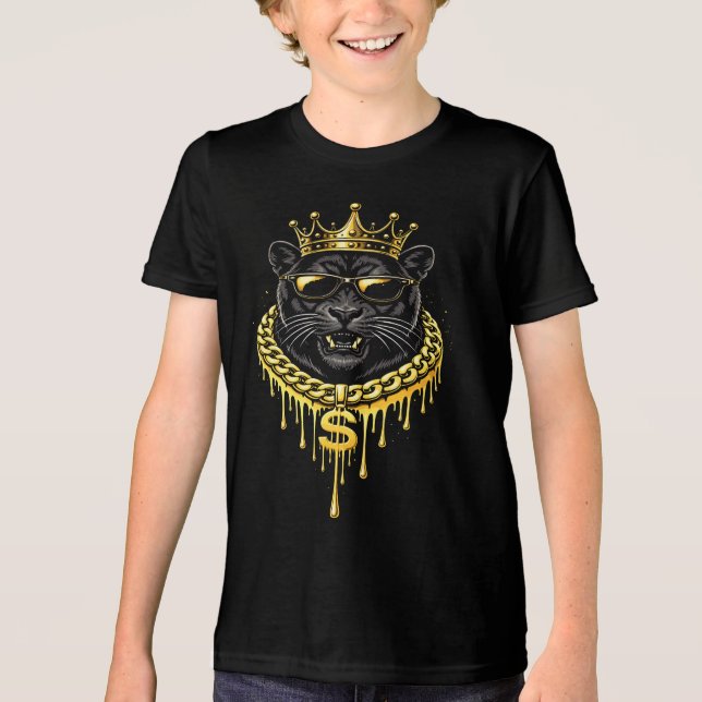 Camiseta Estilo de Rua Pantera Rei do Drip (Frente)