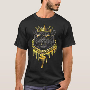 Camiseta Estilo de Rua Pantera Rei do Drip