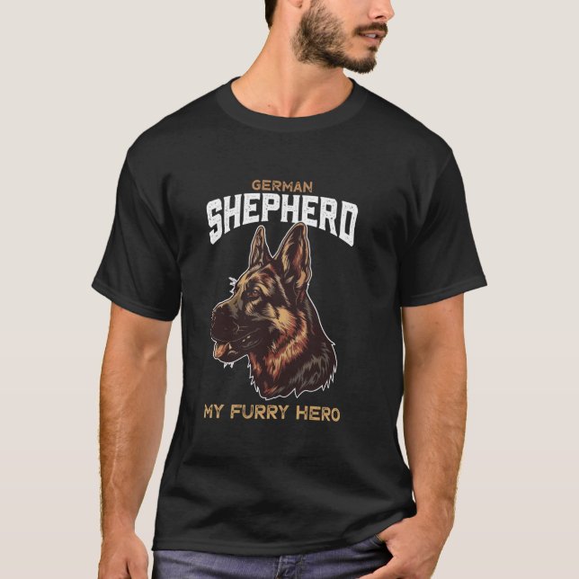 Camiseta Estilo de Slogan de Cão Pastor Alemão (Frente)