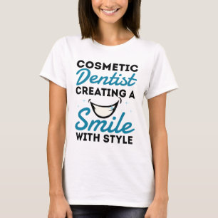 Camiseta Estilo de Sorriso de Dentista Cosmético