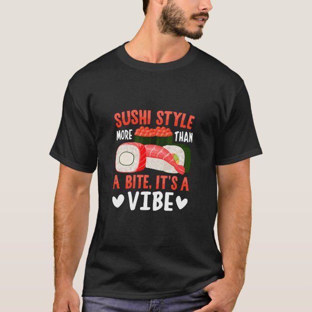 Camiseta Estilo de Sushi Mais do que uma Mordida (Frente)