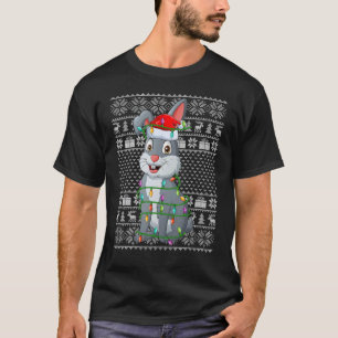 Camiseta Estilo de Sweater Feio Luzes Xmas Papais noeis Cri