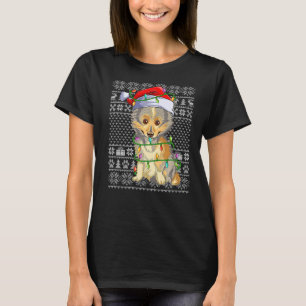 Camiseta Estilo de Sweater Feio Luzes Xmas Papais noeis She
