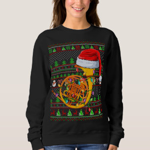 Camiseta Estilo de Sweater Feio Xmas Iluminando o Chifre Fr