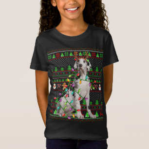 Camiseta Estilo de Sweater Feio Xmas Luz Grande Cachorro Da