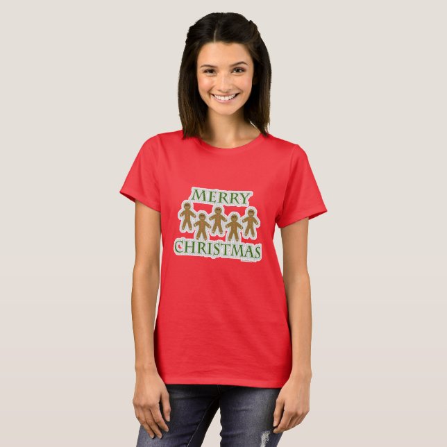 Camiseta Estilo de Sweet Pão de Gengibre de Natal (Frente Completa)