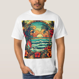 Camiseta "Estilo de Tatuagem Americano Camisa-T Masculina: