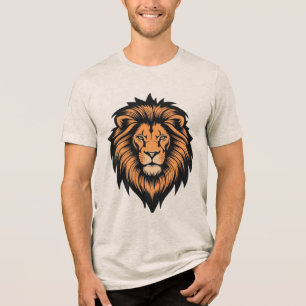 Camiseta Estilo de Tatuagem da Cabeça de Leão Incrível Cami