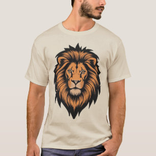 Camiseta Estilo de Tatuagem da Cabeça de Leão Incrível T-Sh