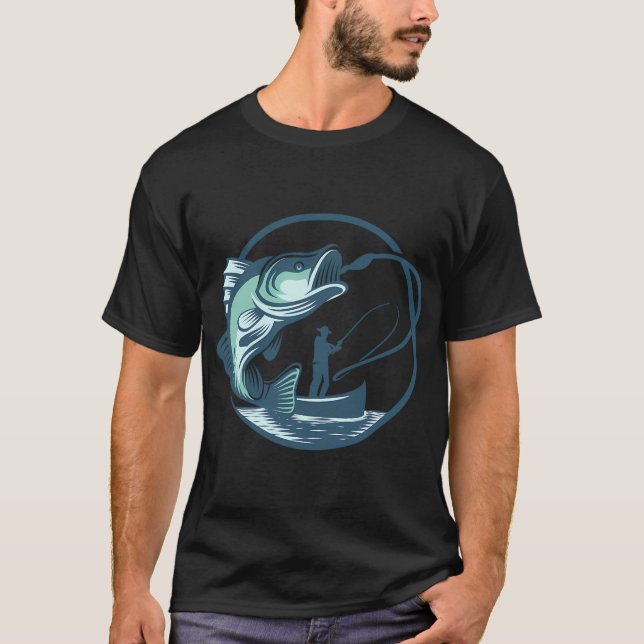 Camiseta Estilo de Tatuagem de Peixe Vintage (Frente)