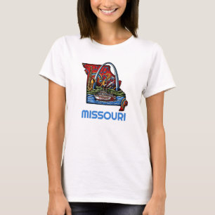 Camiseta Estilo de Tatuagem do Arco da Porta de Missouri no
