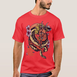 Camiseta Estilo de Tatuagem do Dragão Japonês