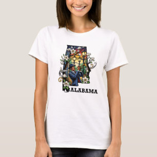 Camiseta Estilo de Tatuagem do Estado do Alabama - Jazz & M
