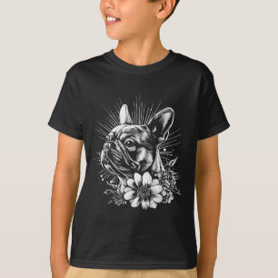 Camiseta Estilo de Tatuagem Retro Amante de Cão Bulldog Fra