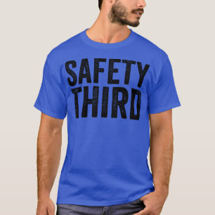 Camiseta Estilo de Terceiro Texto de Segurança Fonte Preta