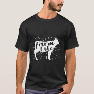 Camiseta Estilo de Vaca Fofo Gráfico Vida Agrícola País