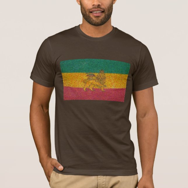 Camiseta Estilo de Van Gogh da bandeira de Rastafari (Frente)