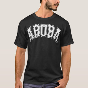 Camiseta Estilo de Varsidade Aruba Rosa com Teta Branca